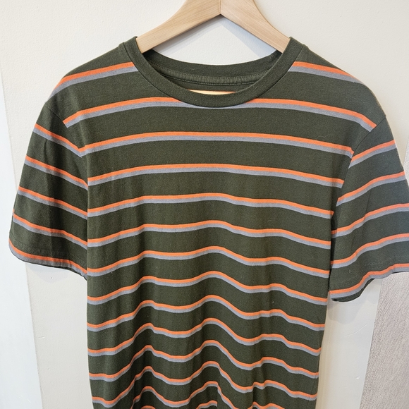 No Boundaries Other - No Boundaries Men's Tee - Olive and Orange Stripes
